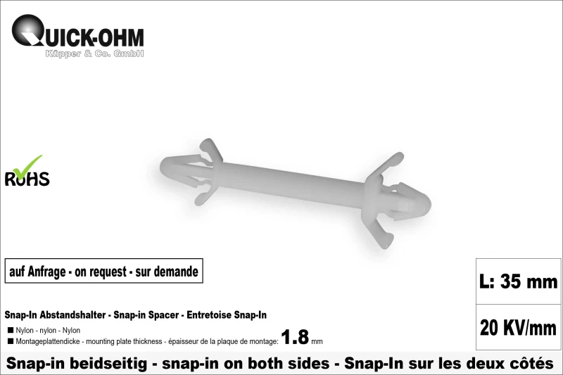 Nylon Snap-In Standard-Länge 35mm